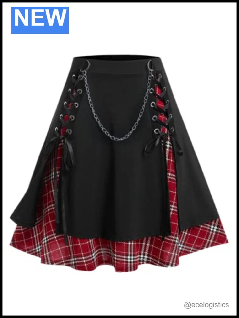 E-Girl Gothic Plaid A-Line Mini Skirt Plus Size Halloween